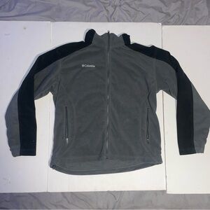 Columbia grey and black zip up fleece jacket size L